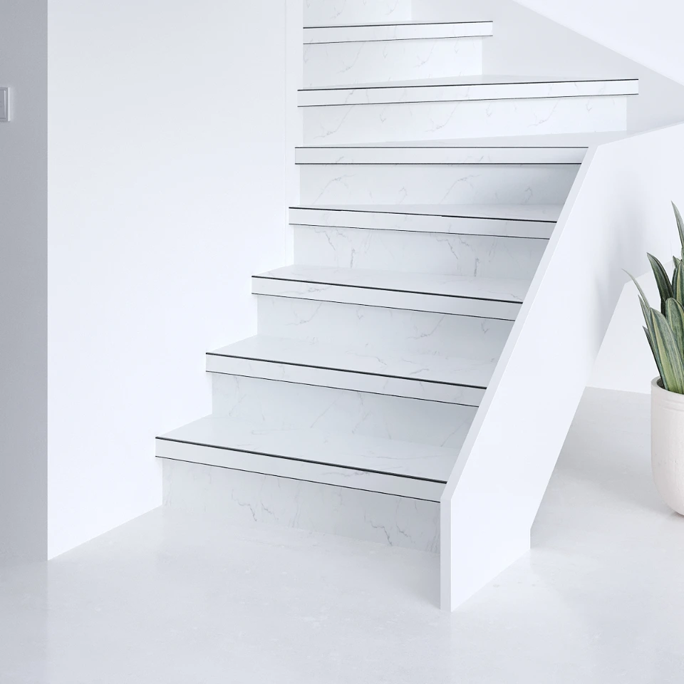 Marble Easy SPC, stootborden in marble, sfeerimpressie