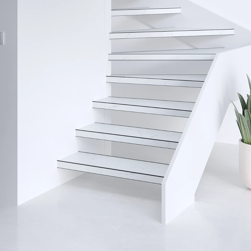 Marble Easy SPC, een open trap, sfeerimpressie