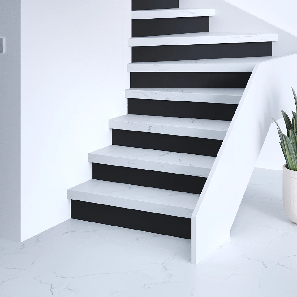 Marble Premium SPC, zwarte stootborden, sfeerimpressie