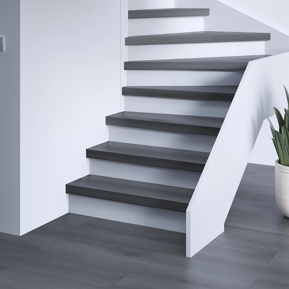 Charcoal Premium SPC, witte stootborden, sfeerimpressie