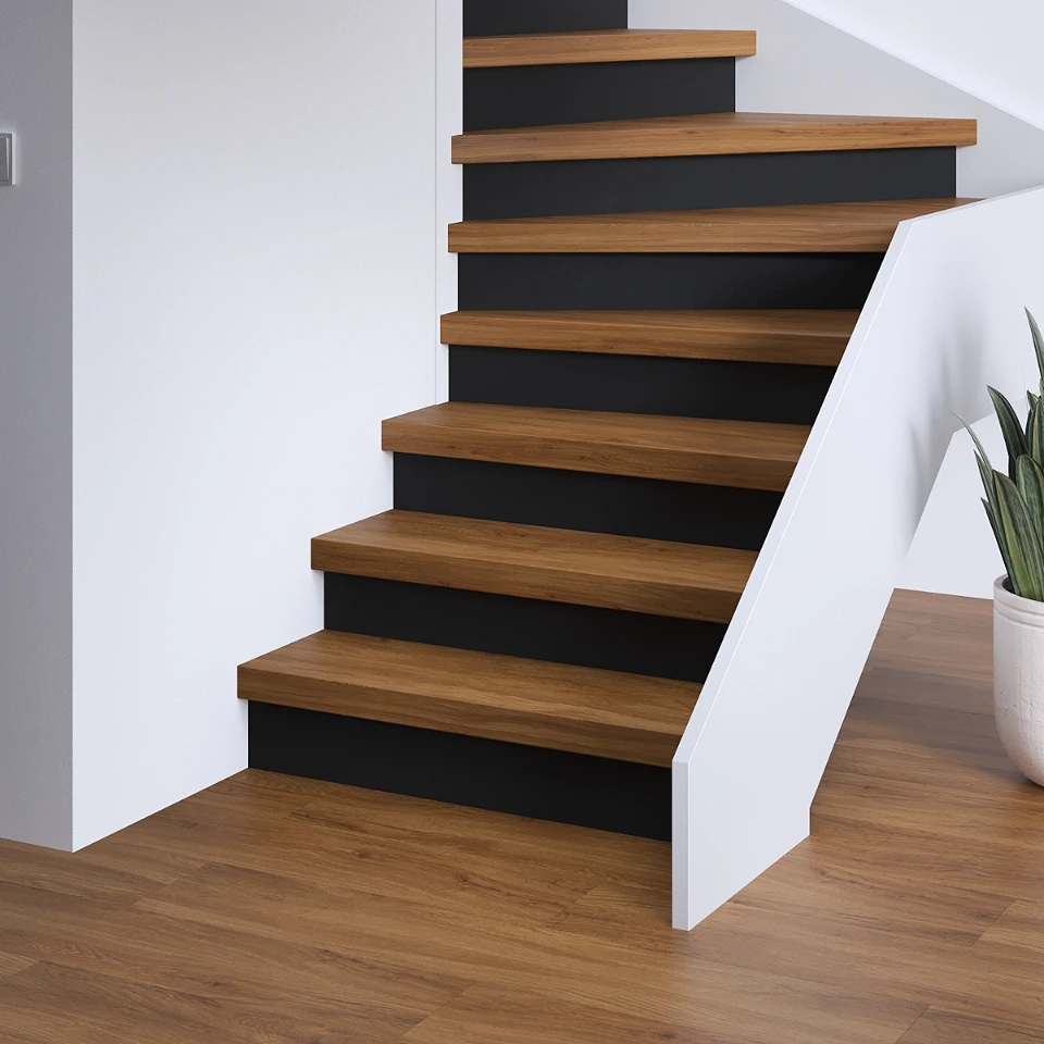 Sunset Premium SPC, zwarte stootborden, sfeerimpressie