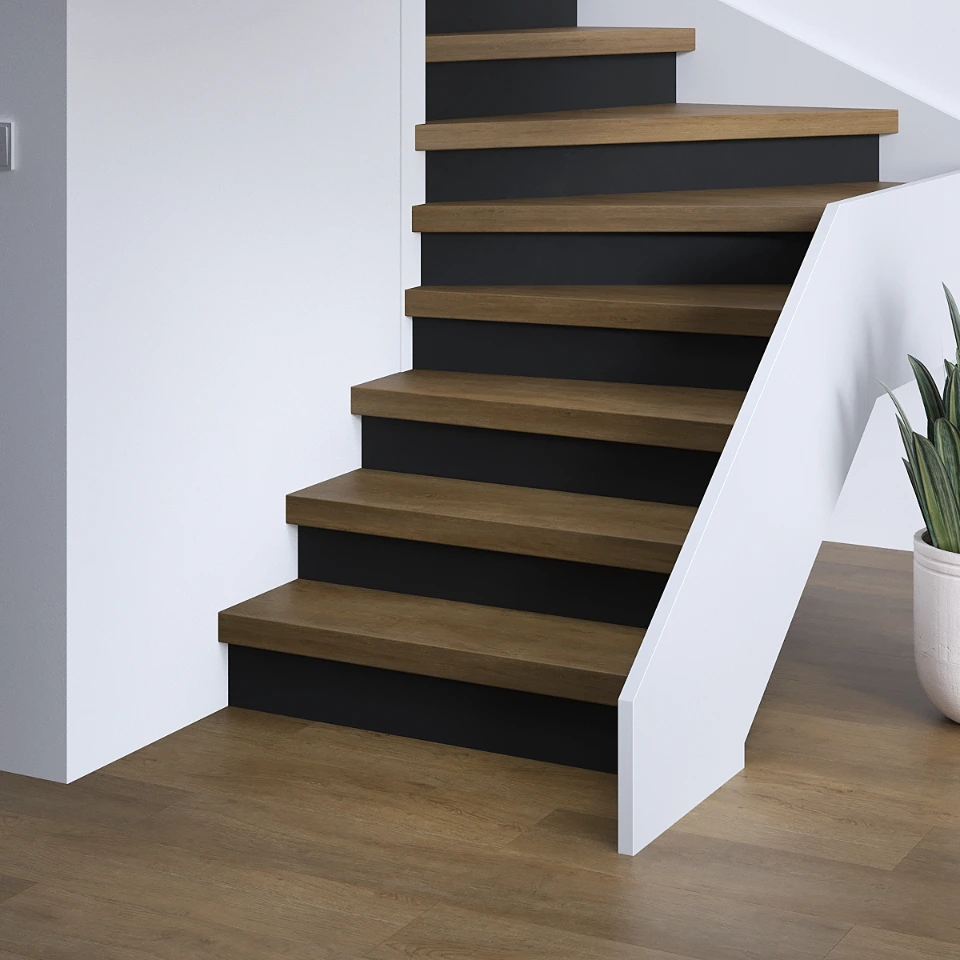 Stormwood Premium SPC, zwarte stootborden, sfeerimpressie
