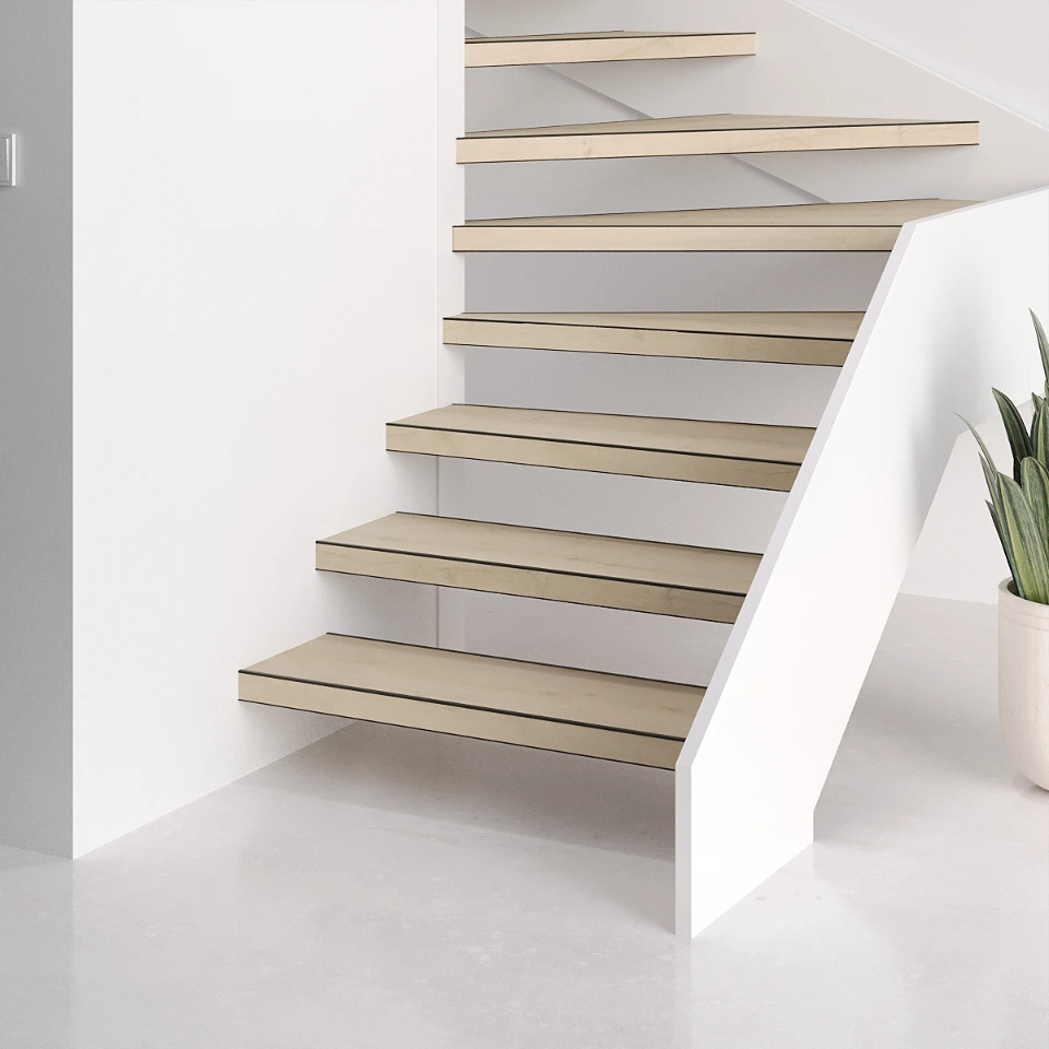 Creamy Easy SPC, een open trap, sfeerimpressie