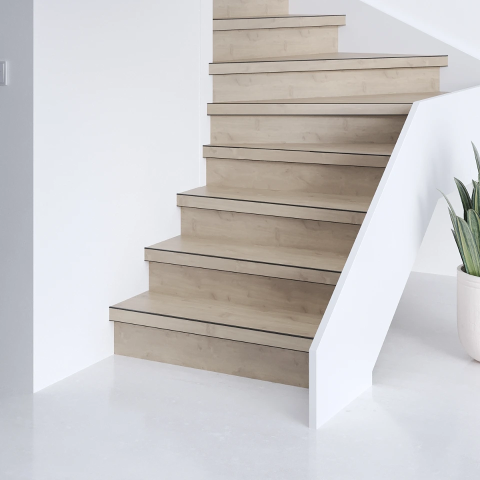 Hazelnut Easy SPC, stootborden in hazelnut, sfeerimpressie