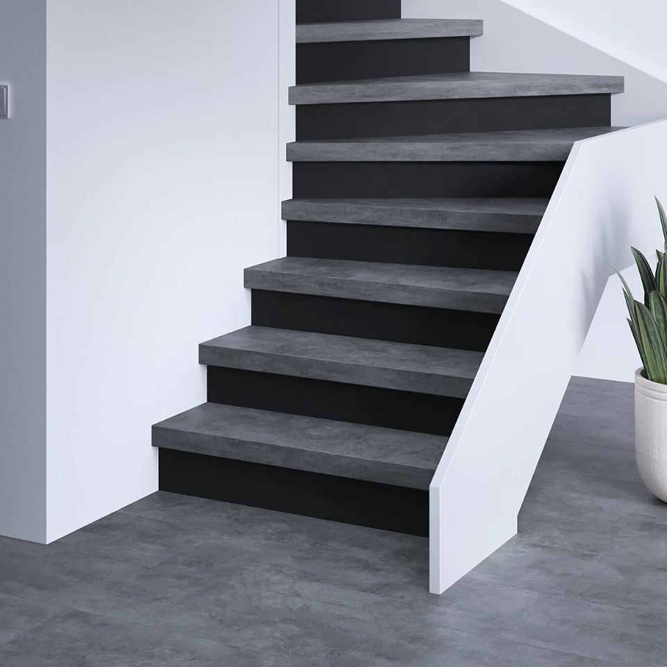 Graphite Premium SPC, zwarte stootborden, sfeerimpressie