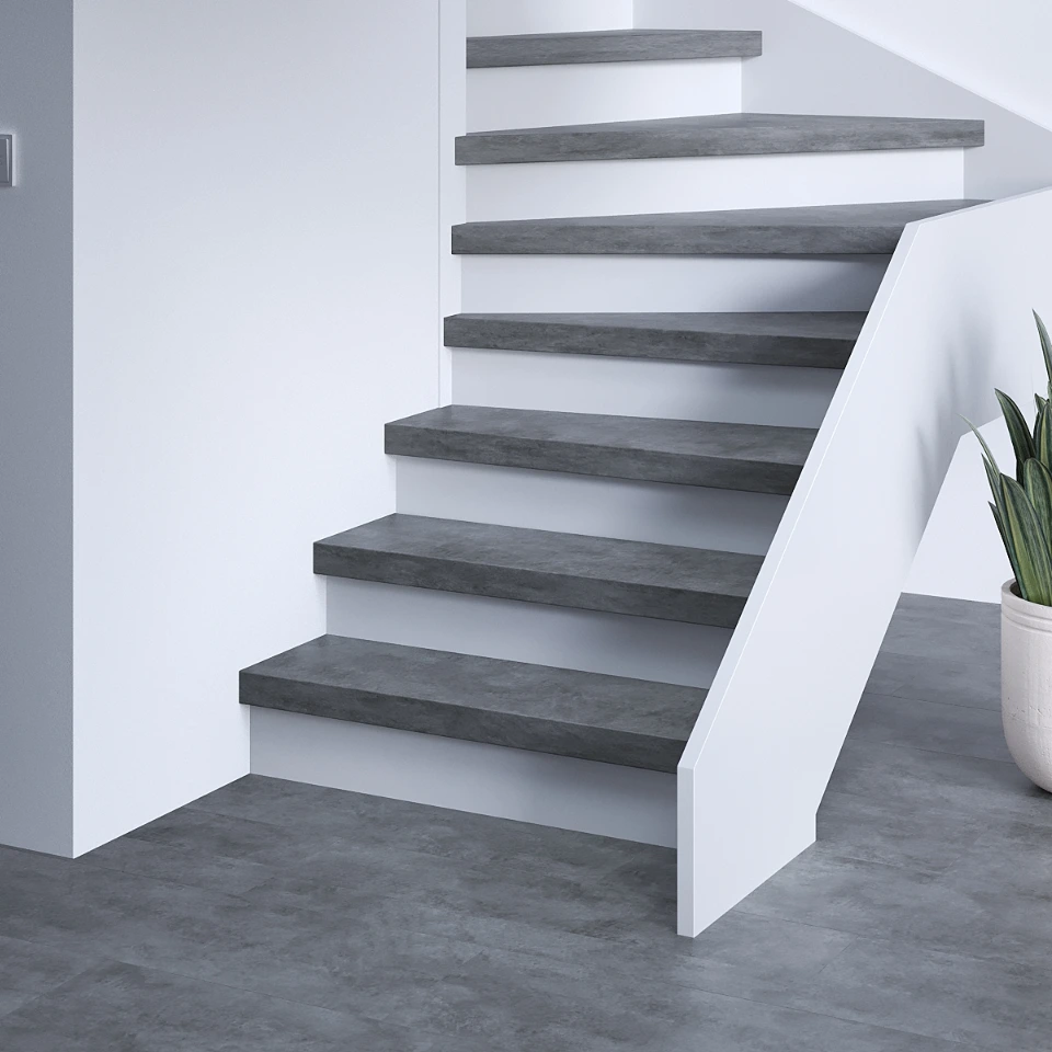 Graphite Premium SPC, witte stootborden, sfeerimpressie
