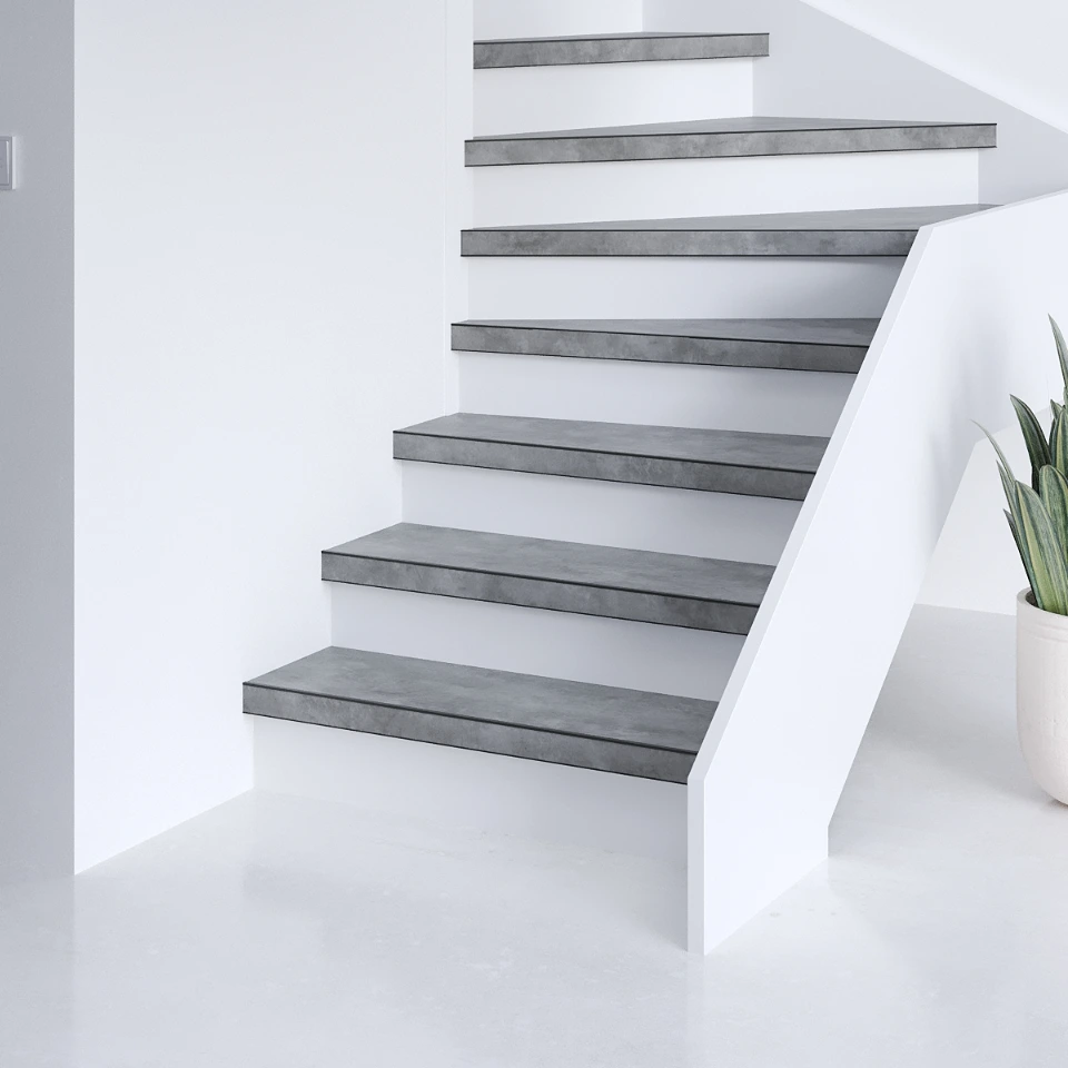 Graphite Easy SPC, witte stootborden, sfeerimpressie